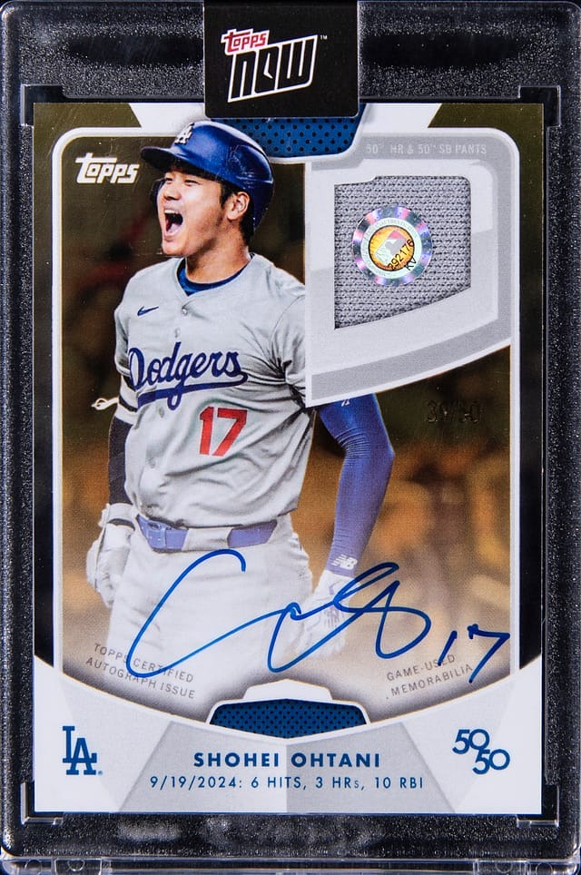 Shohei Ohtani 2024 Topps 50/50 Relic Auto